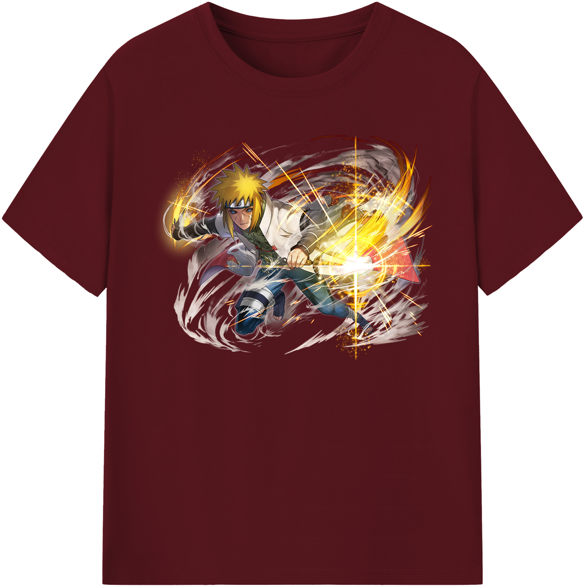 （画像用） NARUTO -ナルト- 波風 ミナト Namikaze Minato 綿100％半袖Tシャツ（フロントプリント）